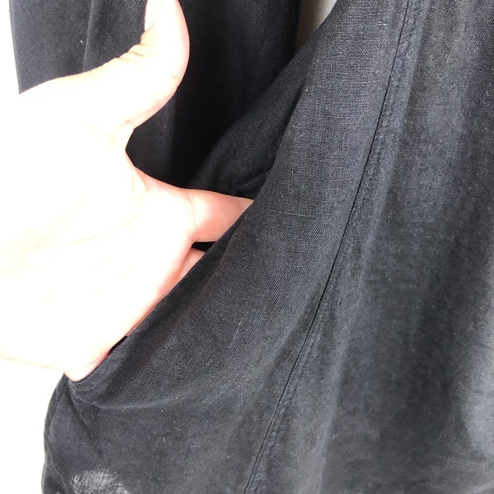 Free People- Carino Dress in Black 100% Linen size: S - Picture 13 of 14